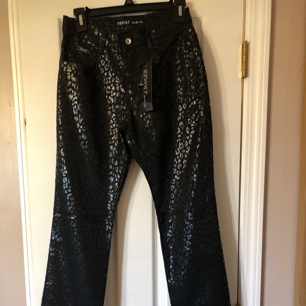 Leopard print jeans